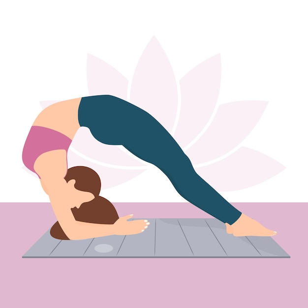 Mujer joven haciendo pose de yoga, Yoga Asana, Practicando Yoga