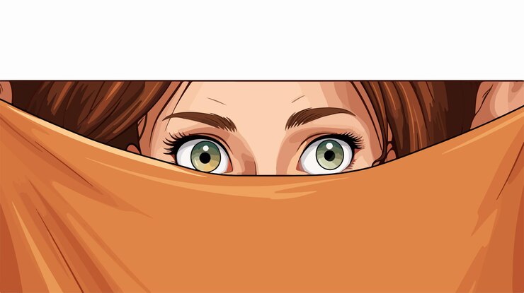 Vector mujer joven mirando hacia afuera ilustración vectorial