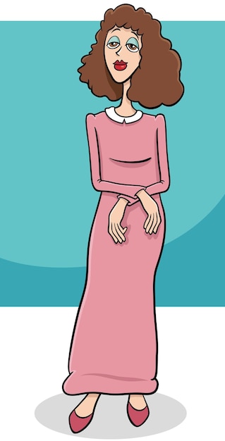 mujer joven o chica de dibujos animados personaje cómico