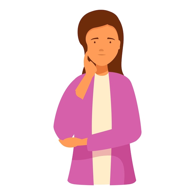 Mujer joven pensando profundamente en un problema