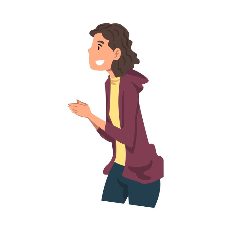 Vector mujer joven que se comunica en línea a través de internet usando videoconferencia o hablando cara a cara ilustración vectorial del concepto de comunicación moderna