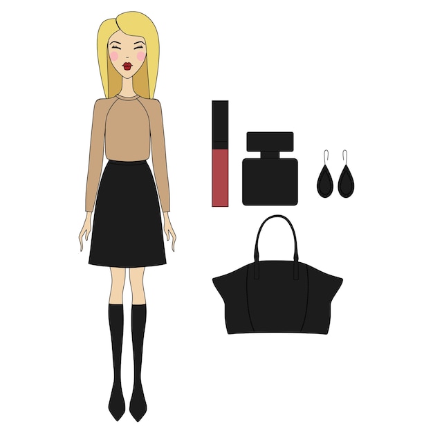 mujer joven con ropa de moda