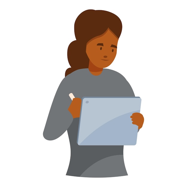 Mujer joven trabajando en una tableta con bolígrafo una representación de la tecnología moderna y la productividad