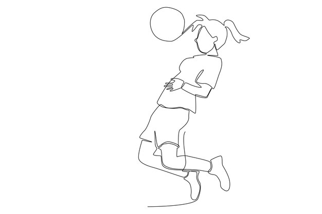 Una mujer jugando al fútbol o al arte lineal de fútbol.