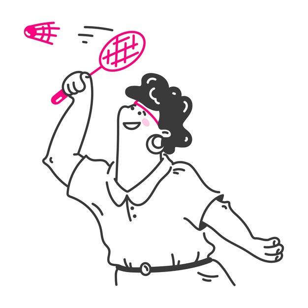 Mujer, jugar al bádminton
