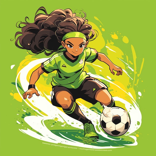 Vector una mujer de lesotho está jugando al fútbol