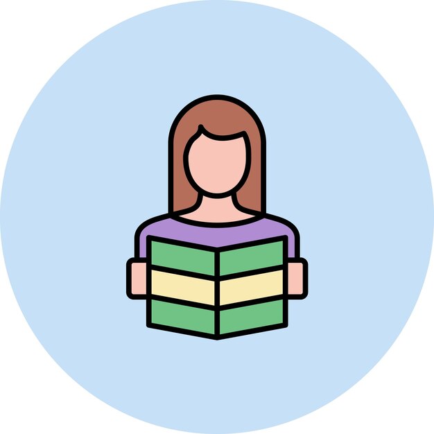 Mujer leyendo una ilustración plana