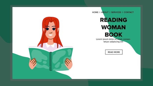 Mujer leyendo mujer libro vector hogar feliz estilo de vida dama literatura verano mujer leyendo mujer libro web plano dibujos animados ilustración