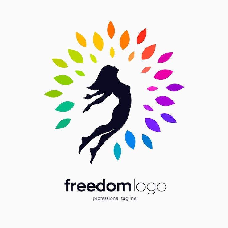 Vector mujer libertad logo design