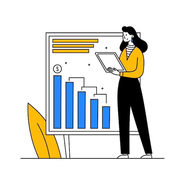 Mujer líder empresario ilustración aislada