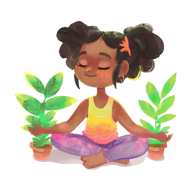 Mujer linda meditación yoga fondo blanco 13