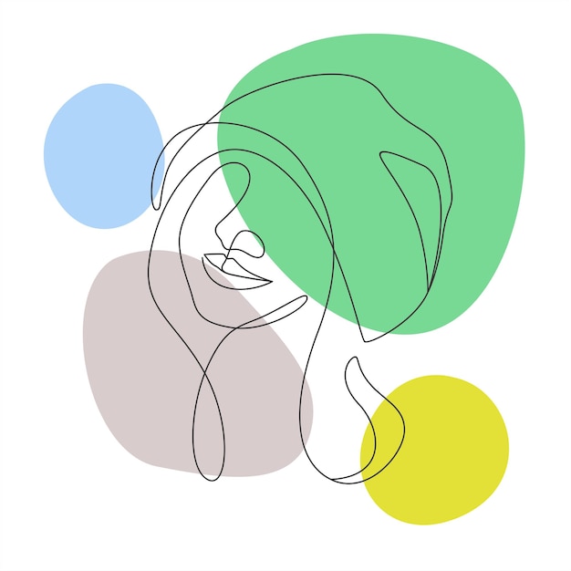 mujer, llevando, sombrero, en, línea, arte, estilo