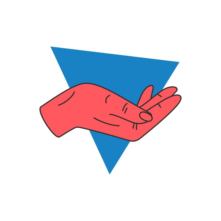 Vector mujer mano pidiendo ayuda mendigando gesto concepto asistencia caridad icono vector ilustración plana brazo humano con palma abierta gesticulando apoyo social pobreza recibir donación comunicación lenguaje corporal
