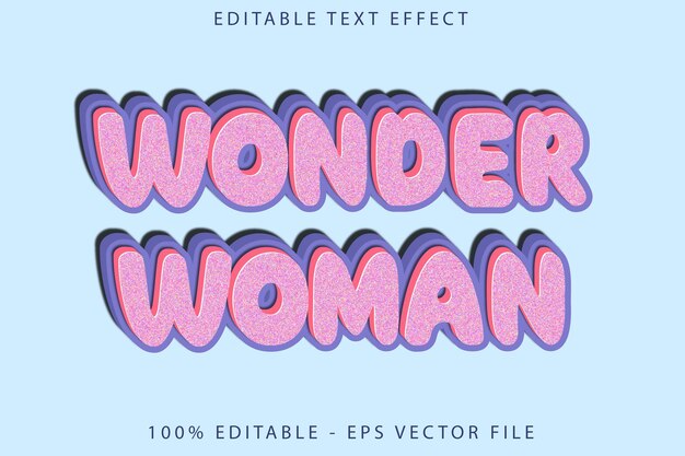 Mujer Maravilla Efecto de texto editable Estilo moderno