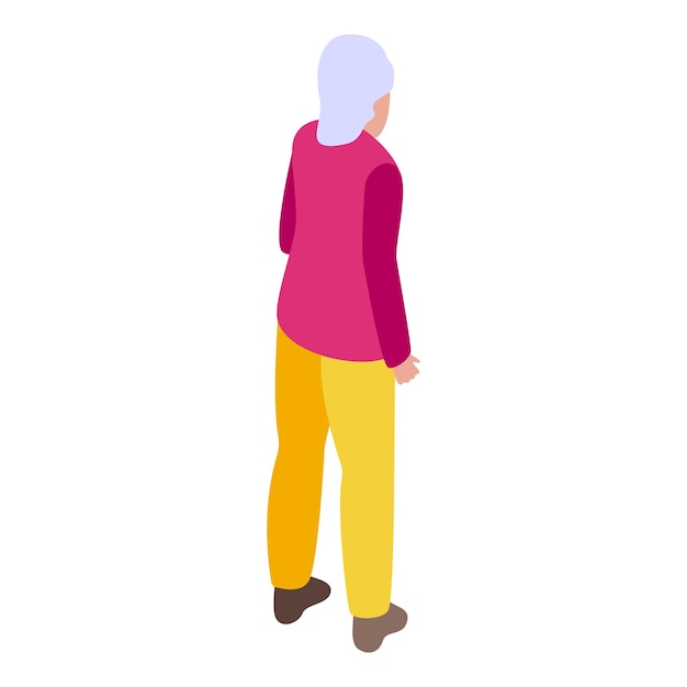 Una mujer mayor está de pie con ropa casual