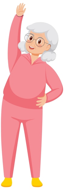 mujer mayor, en, rosa, ejercicio, equipo