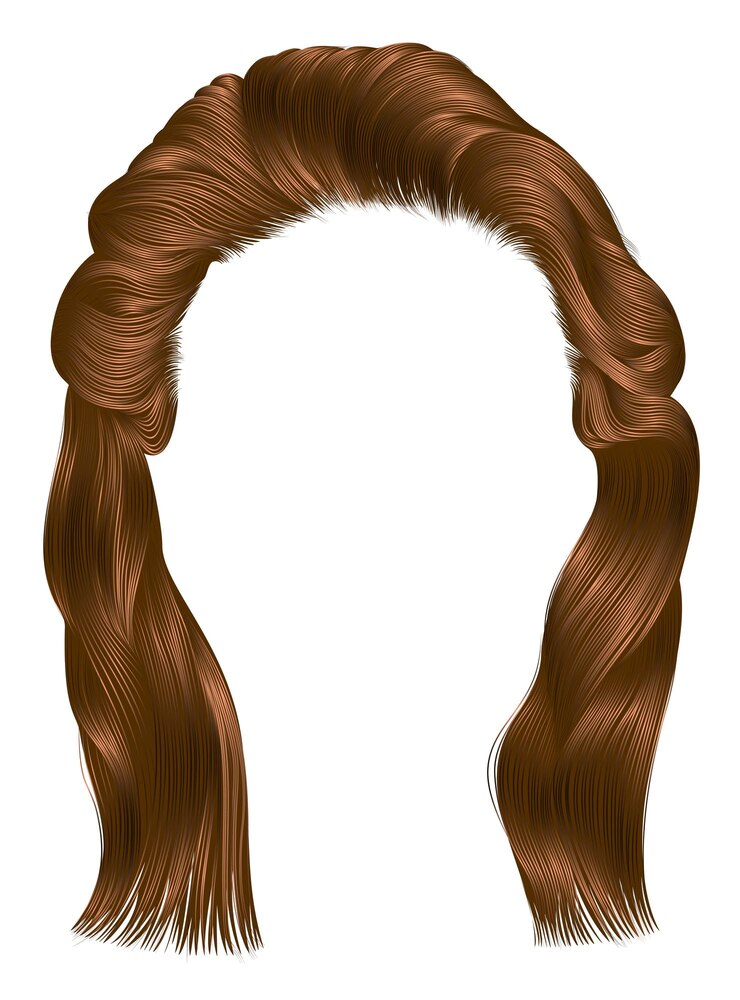 Vector mujer de moda de cabello largo colores rojos moda belleza gráfico realista 3d