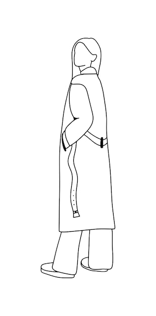 Mujer de moda dibujando a mano ilustración de arte de línea minimalista