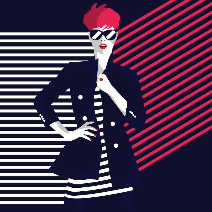 Vector mujer de moda en estilo pop art. ilustración con estilo
