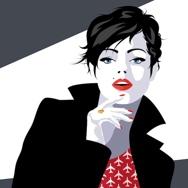 Mujer de moda en estilo pop art. ilustración