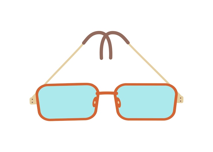 Vector mujer de moda con gafas de sol protectoras marco brillante ilustración vectorial fondo aislado