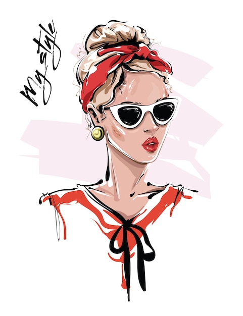Mujer de moda en gafas de sol