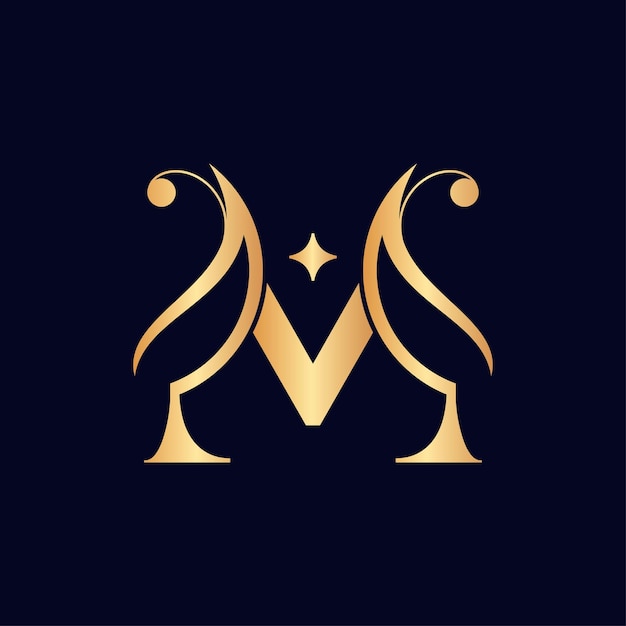 Mujer moda hotel lujo logo letra m