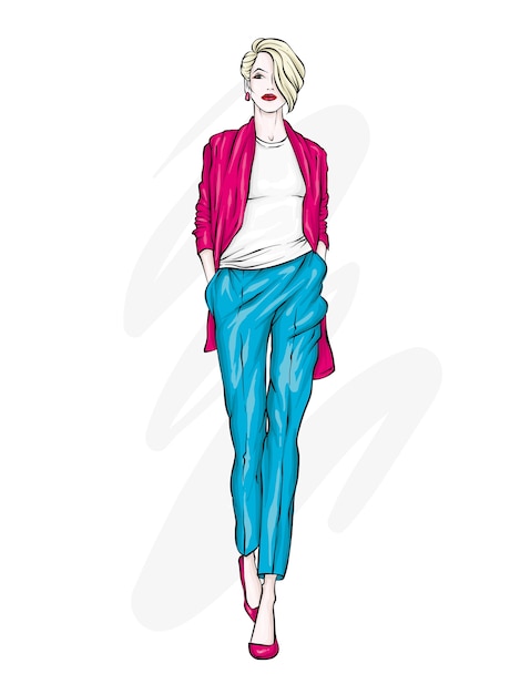 Mujer de moda. ilustración.