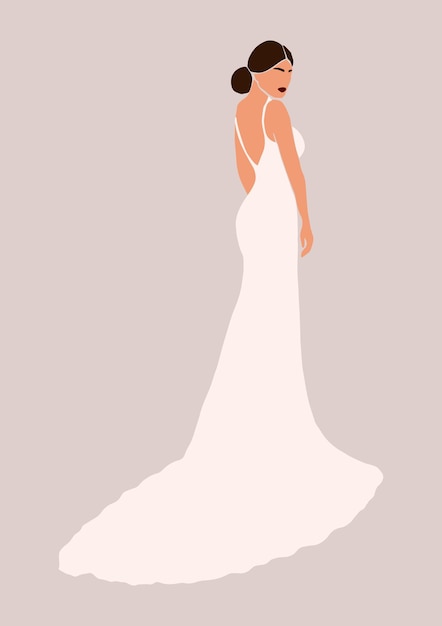 Vector mujer moderna abstracta en vestido de novia