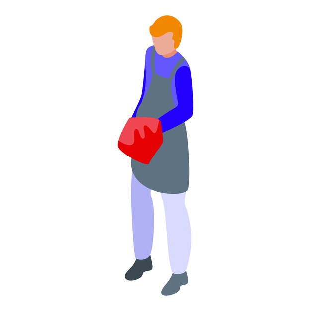 Mujer moderna con ilustración de bolsa roja