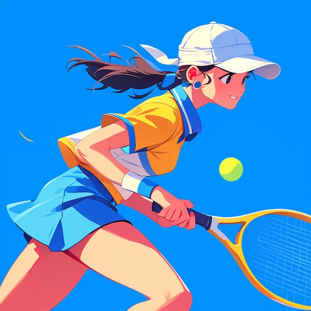 Vector una mujer de mónaco está jugando al tenis.