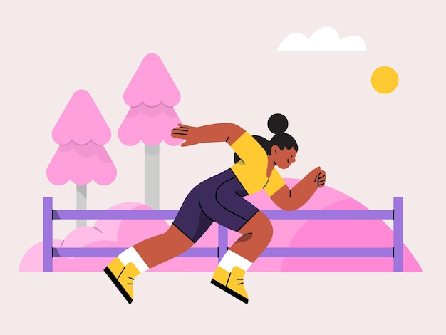 una mujer montando una bicicleta con un arco iris en el fondo
