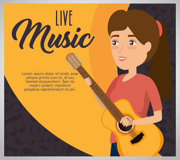 mujer músico en concierto