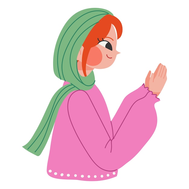 Vector mujer musulmana caracter hijab