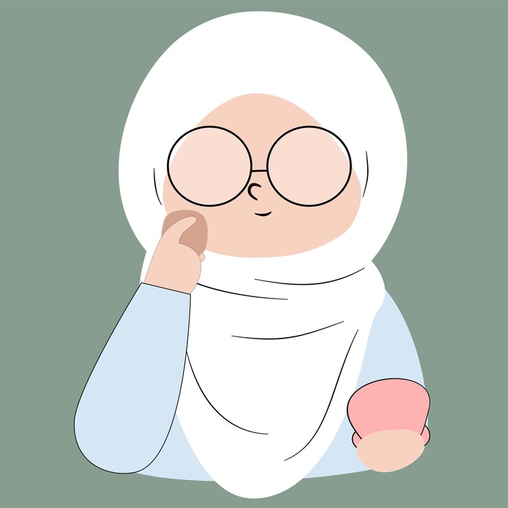 Mujer musulmana con hijab blanco y gafas