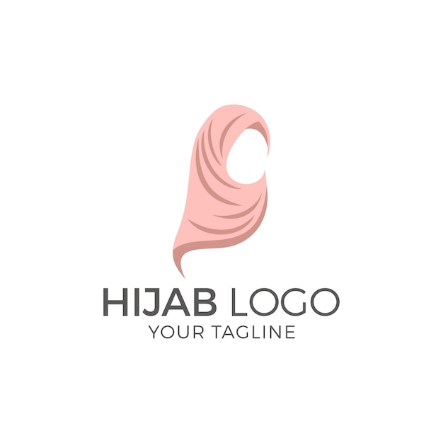 Mujer musulmana en hijab logo diseño vector ilustración