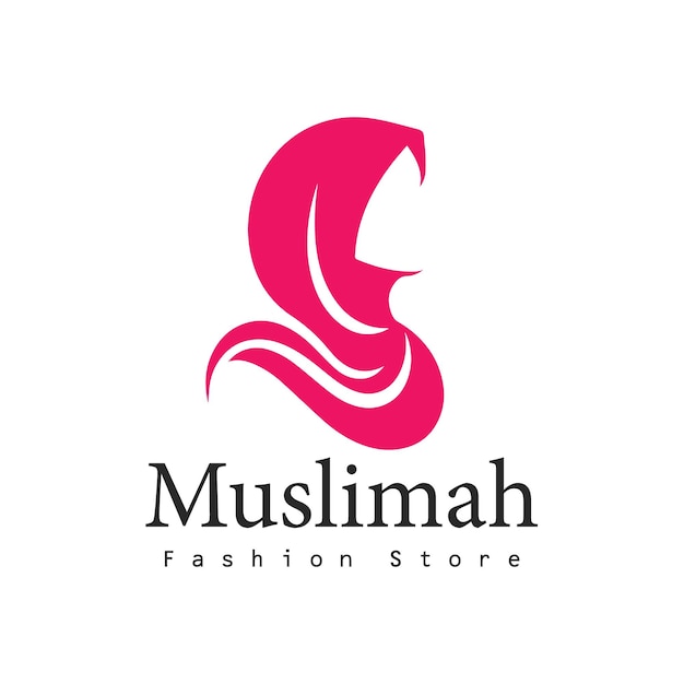 Mujer musulmana en hijab logo de moda mujer aislada en fondo blanco