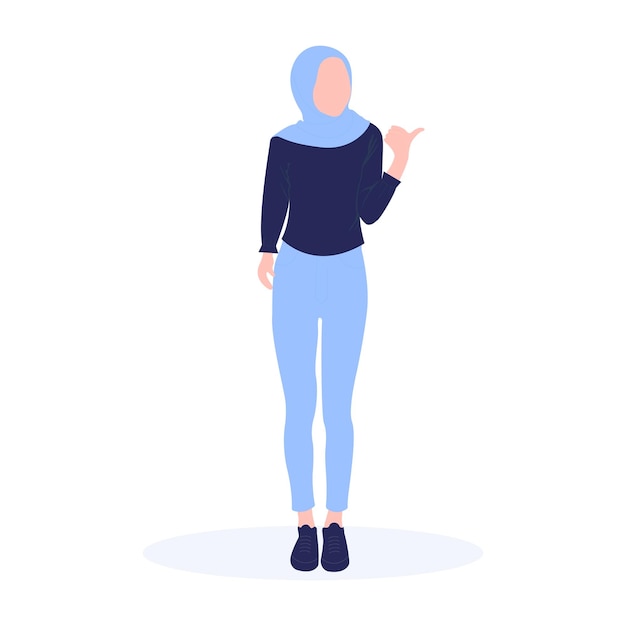 mujer musulmana con hiyab ilustración vectorial