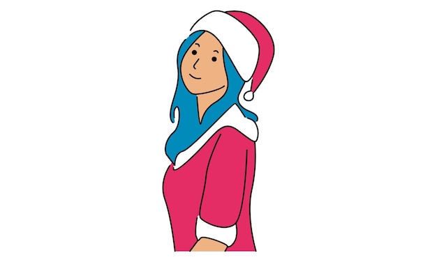 Mujer de navidad. ilustración de dibujos animados