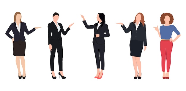 Mujer de negocios Avatars Ilustración de estilo plano