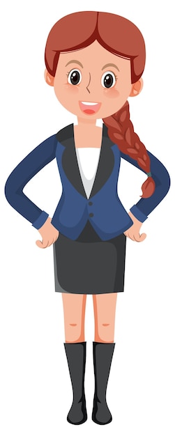 Vector mujer de negocios, en, chaqueta azul