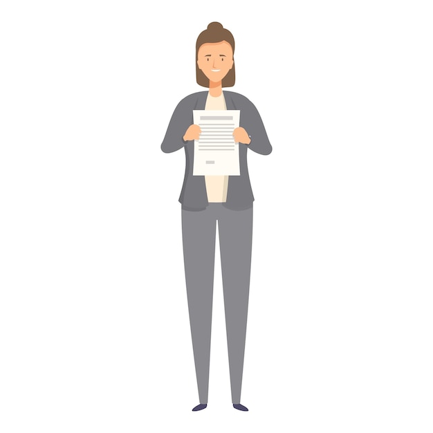 Mujer de negocios con documento de gestión exitosa con contrato