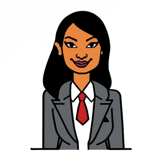 Vector mujer de negocios icono avatar símbolo plano vector signo aislado sobre fondo blanco