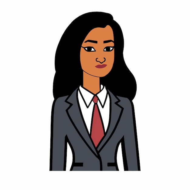 Vector mujer de negocios icono avatar símbolo plano vector signo aislado sobre fondo blanco