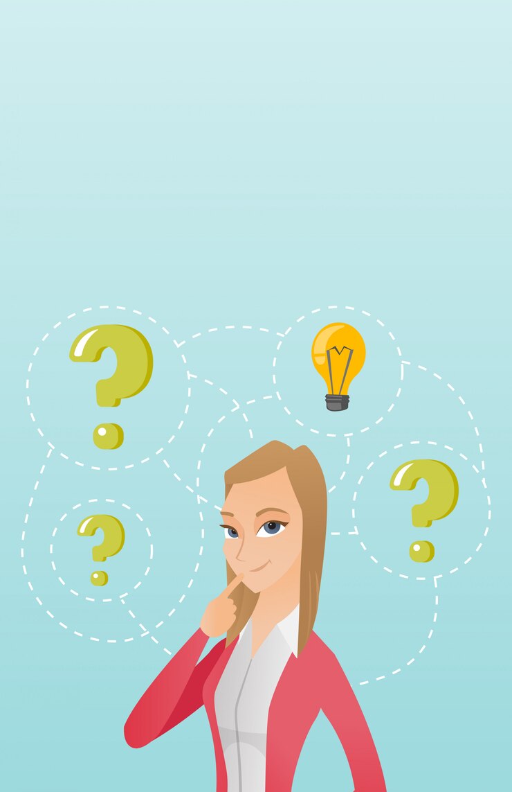 Vector mujer de negocios joven que tiene idea del negocio