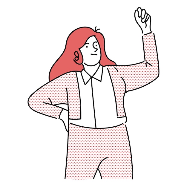 Mujer de negocios mujer de negocios o empleada mujer personal personas ilustración de dibujos animados