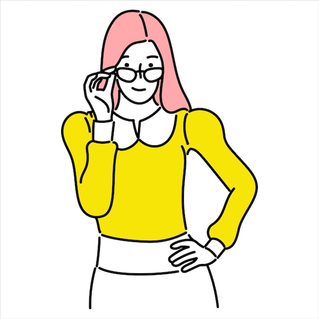 Mujer de negocios mujer de negocios o empleada mujer personal personas ilustración de dibujos animados