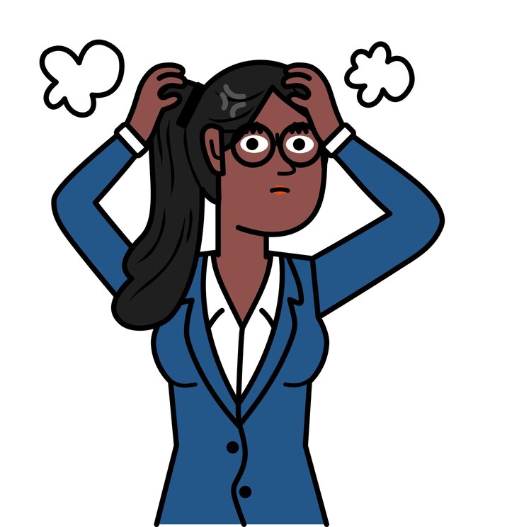 Vector mujer de negocios negra confundida