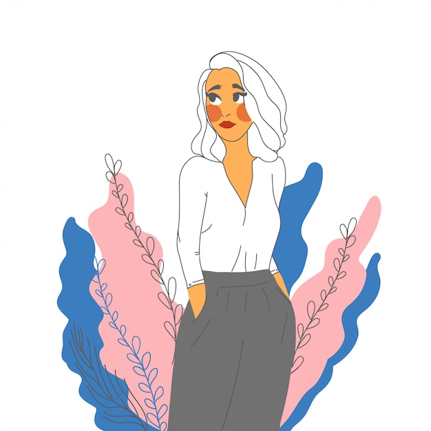 mujer de negocios en pantalones