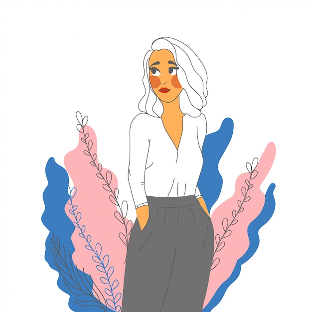 Vector mujer de negocios en pantalones